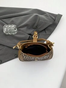 Túi đeo vai hình lưỡi liềm họa tiết da báo tương phản thời trang, thích hợp để mua sắm, ví, mua sắm, phụ nữ trẻ, sinh viên đại học, người mới đến, nhân viên văn phòng. Rất thích hợp cho văn phòng, trường đại học, công việc, kinh doanh, đi làm, hoạt động ngoài trời, du lịch và đi chơi - màu nâu - Xem 5