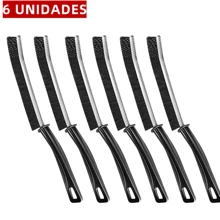 1-6pcs Gap Cleaning Brush Kit, Multifunctional Bathroom Crevice Tool, Stiff Bristles Crevice Cleaning Brush - màu đen - Xem 11