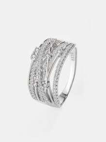 Nhẫn ngôi sao rỗng lấp lánh bằng bạc Sterling 925, trang sức cao cấp tinh tế của Châu Âu và Châu Mỹ, thích hợp làm quà tặng, hẹn hò, tiệc tùng, đeo hàng ngày, đính hôn, đám cưới, cô dâu - Nhẫn ngôi sao rỗng - Xem 13