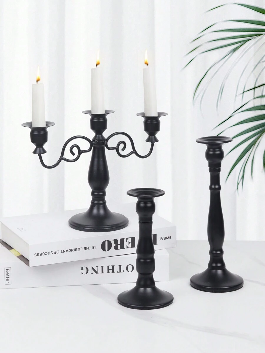 1 件浪漫欧式烛光晚餐婚礼装饰烛台桌中心装饰家居装饰、房间装饰、礼物 - 彩色 - 查看 1