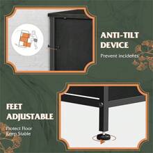 8 Drawer Fabric Storage TowerDresser -Tall Organizer With SteelFrame, Wood Top - Chest Of Drawerswith Fabric Bins For Bedroom, ClosetEntryway Storage