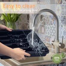 Quà tặng Ngày của Mẹ, Hộp đựng đồ bạc, Hộp đựng đồ dùng nhà bếp có thể mở rộng, Ngăn kéo đựng 9 ngăn, Khay đựng dao kéo lớn, Khay đựng nĩa, Dao, Rộng 13" - 22", Dài 14,5" - 19", Trang trí nhà cửa, Lưu trữ đồ dùng cho tiệc tùng, Lưu trữ đồ dùng cho Giáng sinh, Lưu trữ đồ dùng cho năm mới - màu đen - Xem 6