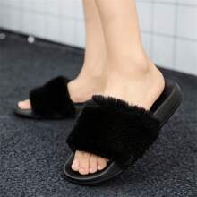 Dép đi trong nhà Unisex, Giày đi trong nhà bằng vải nhung lông họa tiết da báo thời trang chống trượt, thích hợp cho gia đình, thường ngày, tiệc tùng và tụ tập - 023-364122-đen - Xem 9