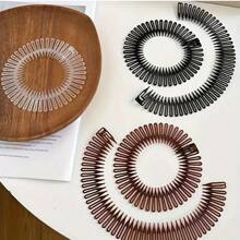 1 chiếc băng đô cài tóc đàn hồi - Màu đen, Phụ kiện tóc vô hình, Thích hợp để thuần hóa tóc bay và tóc mái, Phụ kiện trang trí tóc tổng hợp thời trang cho nữ, Thiết kế bằng nhựa ABS giản dị - Nhiều màu - Xem 8