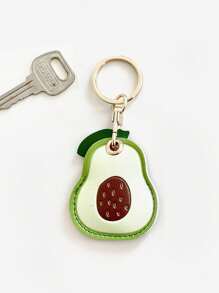 1pc Avocado Shape Keychain, Protective Soft Case Compatible With Apple AirTag Bluetooth Anti-Lost Tracker (AirTag Not Included)