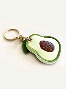 1pc Avocado Shape Keychain, Protective Soft Case Compatible With Apple AirTag Bluetooth Anti-Lost Tracker (AirTag Not Included)
