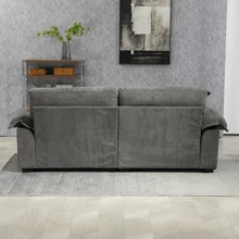Sofá de dos plazas de nube moderna de 84", sofá de amor con chenilla rellena y reposabrazos con diseño de almohada, cojín acolchado capitoneado, cómodo y profundo sofá tapizado para la sala de estar, espacios pequeños - Gris - Ver 4