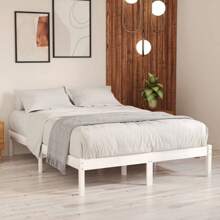 VidaXL Solid Wood Bed White Pine 200x200 Cm - 白色 - 查看 1