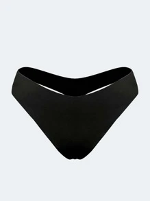 Tangas de yoga para mujer con tela cómoda y suave, estampado de letras, sin costuras y ligeras, ropa interior para uso diario, negro - Negro - Ver 3