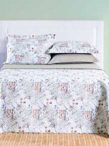 3-Piece King\Queen\Double Double-Sided Bedspread Kit In 200 Thread Count Percale 80% Printed Cotton - Protea - Xem 2