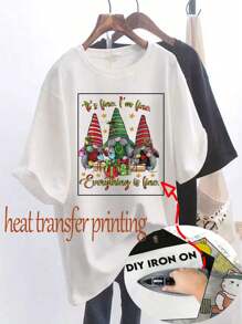 1pc Customizable Stylish Printed Adhesive Patch, Any Pattern Available, Holiday Costume/Fashion Decal, Heat Press Sticker For DIY Clothing - Perfect For T-Shirts, Masks, Jeans And Backpacks - Halloween, Christmas, Valentine's Day, Thanksgiving Designs, Suitable For DIY Clothing, Customizable Couple, Sibling, Men, Women, Parent-Child Patterns For T-Shirts, Backpacks