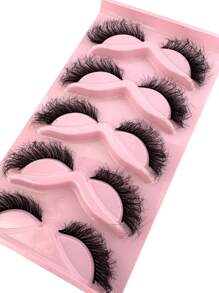 5 Pairs Fox Eye-Inspired Long Natural Lush Angel False Eyelashes, Create A Captivating Natural Look - Cat Eye Lashes - View 9