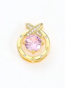1-5 件时尚铜镀金金属方晶锆石心形、蝴蝶、花朵、太阳花吊坠，适合 DIY 珠宝制作，适合家人、情侣、朋友、情人节、母亲节的礼物 - 彩色 - 查看 24