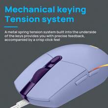 Logitech Wired Mouse G102 Mechanical Gaming Lightweight RGB Streamer Lighting Portable Classic Design Comfortable Grip Suitable For Small And Medium Hands Purple