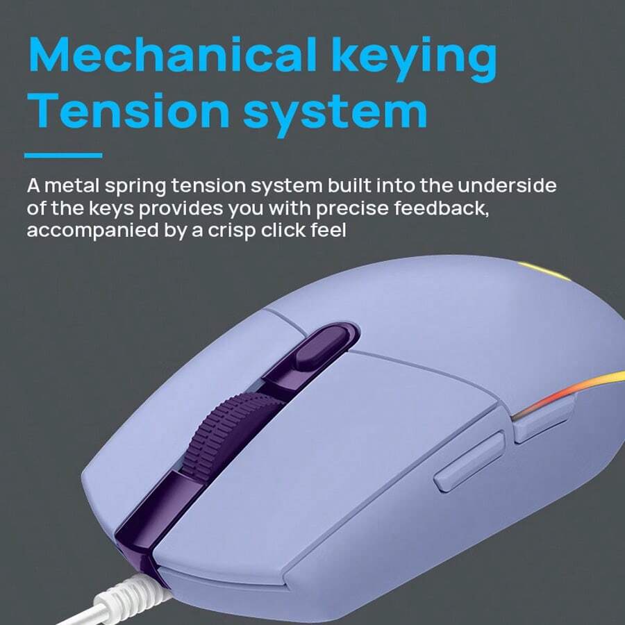 Logitech Wired Mouse G102 Mechanical Gaming Lightweight RGB Streamer ...