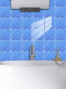 蓝色马赛克瓷砖贴纸套装或瓷砖贴纸套装自粘可拆卸可切割用于家居装饰PVC水晶膜瓷砖贴纸用于美化橱柜、餐桌、客厅、卧室、浴室、电视背景墙 - 彩色 - 查看 19