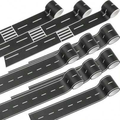 这款公路铁路胶带适用于玩具汽车、轨道、火车，非常适合激发学龄前儿童和小学生的创造力。