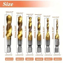 6pcs Titanium Coated Screw Tap Set - Metric Thread M3 M4 M5 M6 M8 M10 Tap Tool For Screw Threading, Tapping, Drilling Holes - Multicolor - View 3