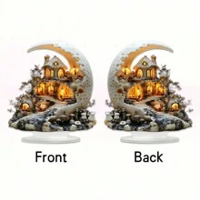 1 Piece, Acrylic Magic Cottage Decoration Ornament, 2D Bohemian Style, Suitable For Home, Office, Bedroom Bedside Tabletop Decoration Artwork Best