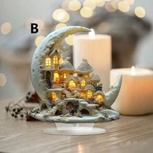 1 Piece, Acrylic Magic Cottage Decoration Ornament, 2D Bohemian Style, Suitable For Home, Office, Bedroom Bedside Tabletop Decoration Artwork Best