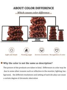 女士卷曲钩针发 GoGo 卷曲钩针发 天然黑色深波浪编织发 合成波西米亚钩针辫子水波钩针接发（18 英寸、24 英寸） - 彩色 - 查看 9