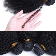 Mongolian Afro Kinky Curly Bundles Human Hair 4B 4C Afro Kinky Human Hair Bundles 3pcs Curly Weave Bundles Unprocessed Virgin Hair Afro Curly Hair Extensions For Women Natural Color - Black - View 8