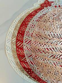 1pc Ball And Bell Shape Cute Table Placemat Vase Mat Decoration PVC Mat Birthday And Party Gift - Multicolor - View 2