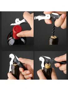 1pc Professional Waiter's Corkscrew Wine Bottle Opener Set,Colorful Wine Bottle Opener,Multifunctional Beer Bottle Opener,Creative Portable Bottle Opener,Suitable For Restaurants, Waiters, Bartenders, And Parties, For Outdoor, Camping, Gift For Father