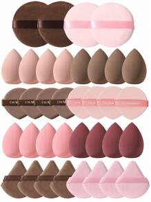 36/16/8/3 piezas Juego completo de herramientas de esponja de maquillaje Combinación Kit de 16 piezas de esponja de maquillaje suave, amigable con la piel y que asegura una aplicación uniforme del maquillaje, económico, relleno de calcetines, maquillaje, herramientas de maquillaje, cosas baratas, regalos, regalos para mujeres, regalos de Navidad - Multicolor - Ver 1