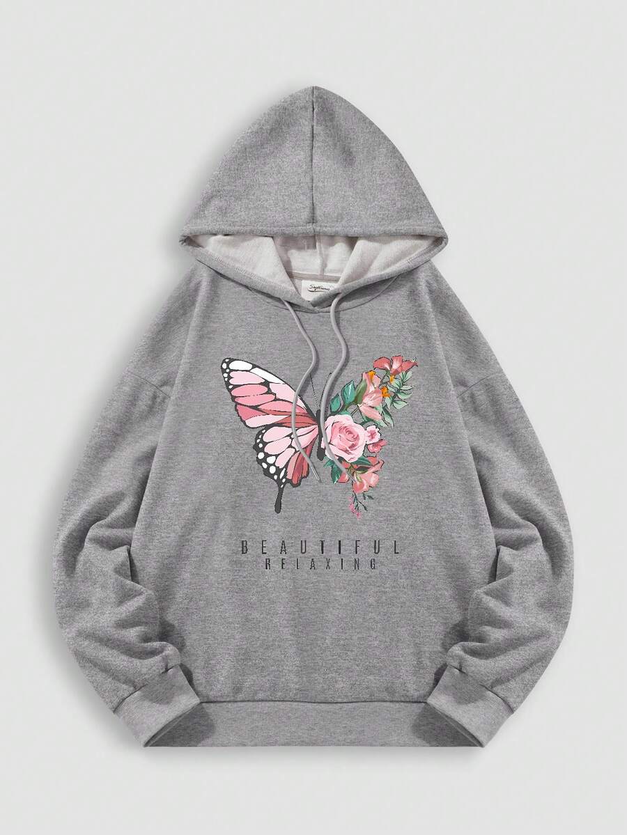 Women's All-Match Light Gray Drawstring Hoodie Loose Version Casual Street Sports Style Ladies Autumn And Winter New Oversize Sweatshirt Sweater