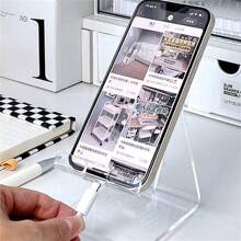 1 Giá đỡ điện thoại Acrylic trong suốt, Giá đỡ điện thoại để bàn phong cách tối giản, Phụ kiện trang trí sáng tạo, Thiết kế sạc tiện lợi & chống trượt, Thích hợp cho nhiều tình huống - Nhiều màu - Xem 4