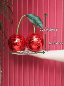 Quả cầu trang trí Disco Cherry cho tường và trang trí nhà cửa, có thể treo trên tường Quả cầu Disco Cherry, Đồ trang trí Disco trái cây màu hồng (ĐỎ) Quà tặng tốt nhất - màu đỏ - Xem 4