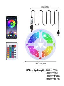 1 conjunto de tiras de luz LED RGB coloridas flexíveis, controle remoto de 24 teclas 5050 5V USB Power Edge Lighting, leve e fácil instalação, adequado para computador, TV, decoração de gabinete