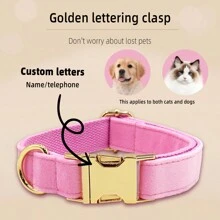 Pink Personalized Dog Collar, Puppy Collar For Wedding Gift, Luxury Pet Collar For Small And Medium Dogs, Soft Dog Collar Gift - Multicolor - View 3