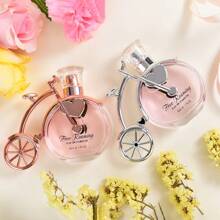 Whimsical Cute Bike Styling Perfume Pink Rich Fragrance Silver Refreshing Oriental Floral Perfume Perfume Spray With Gift Box Packaging Lasting Charming Women's Personal Perfume 50ML