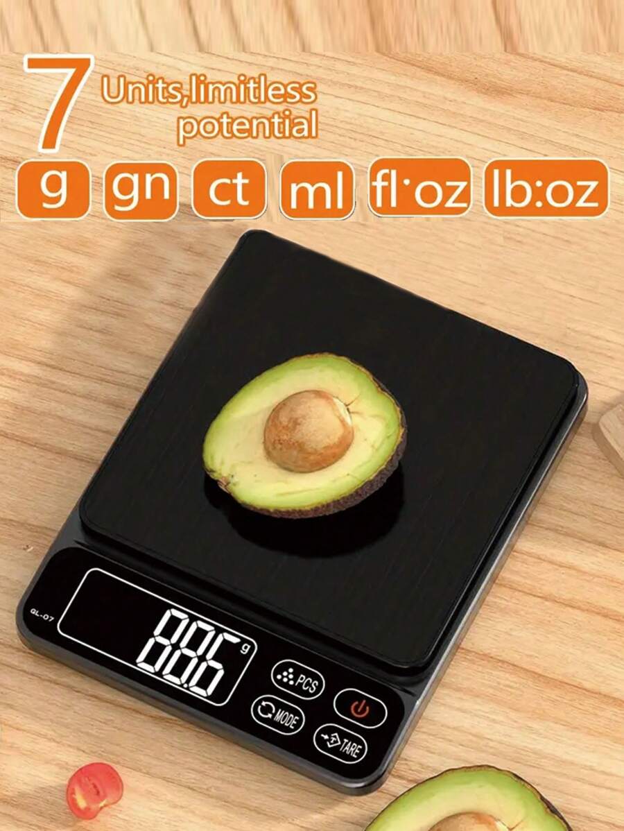 1PC Multi-Purpose Kitchen Food Digital Scale, Small Stainless Steel Coffee Kitchen Scale, 3kg Libra Type Kitchen Scale, Convertible Multiple GGNCFTFL . Oz LB: Oz, Mini-Food Scale, Professional Electronic Jewellery Scale, Backlit Liquid Crystal Display, For Home Cooking Scales, Travel, Food, (No Battery)