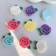 10 件混合 3D 玫瑰花工艺用品，适用于 DIY 耳环、发饰、文具、手机壳、钥匙扣、马克杯、冰箱贴、贴纸。包括双面胶 - 彩色 - 查看 5