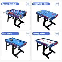 Steady Combo Game Table, Hockey Table, Soccer Foosball Table, Pool Table, Table Tennis Table - Red - View 4
