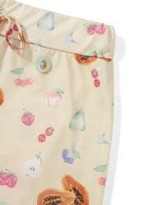 Womens Halloween Pajamas Pants Ladies Pumpkins Ghost Print Drawstring Pajama Bottoms - Beige - View 5