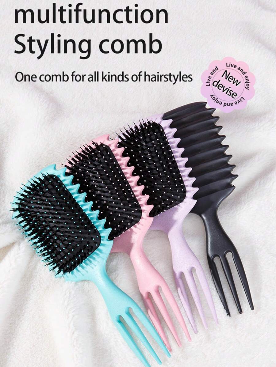 1 chiếc lược tạo kiểu định hình tóc xoăn, lược định hình tóc xoăn, lược chải tóc xoăn, dùng để chải và tạo kiểu tóc xoăn cho nam và nữ để giảm kéo, lược chải tóc lông mềm có răng, lược gỡ rối giúp giảm kéo tóc và tách tóc xoăn