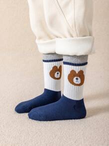 4 Paar Cartoon Buchstaben-Muster Knöchelsocken, Freizeitsocken für Studenten, Herbst/Winter