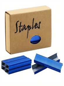 1 Box Colorful Staples - Made Of Metal Material, General Office Staples, File Staples, Used For Binding Books And Office Documents And Invoices - Multicolor - View 9