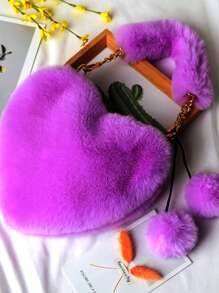 Plüschige herzförmige Tasche, Handtasche/Umhängetasche, geeignet für Mädchen/Studenten, süße herzförmige Handtasche, ein Geschenk für Mädchen zu Valentinstag, Ramadan und Neujahr.