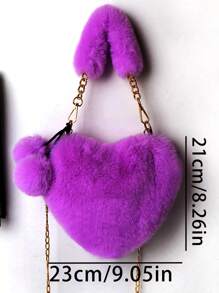 Plüschige herzförmige Tasche, Handtasche/Umhängetasche, geeignet für Mädchen/Studenten, süße herzförmige Handtasche, ein Geschenk für Mädchen zu Valentinstag, Ramadan und Neujahr.