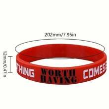 5pcs/Set Embossed Motivational Quotes Rubber Wristbands - Multicolor - View 2