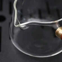1 件高品质玻璃茶壶，带木柄茶壶，尺寸：高 6.4 厘米 x 宽 9.2 厘米。圣诞礼物、婚礼礼品/节日礼物/装饰品 - 透明 - 查看 6