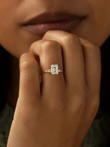 AETOLIA 1 Bộ nhẫn đính hôn bằng bạc Sterling S925 thanh lịch với đá Cubic Zirconia tinh tế thích hợp cho lễ đính hôn hoặc làm quà tặng cho phụ nữ - phong cách A - Xem 1