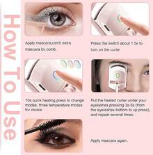 Heated Electric Eyelash Curlers, Long Lasting USB Rechargeable Curly Lash Curler, 2 Heating Modes Quick Pre-Heat Eye Lashes Curler, Stable Temperature No Harm To Lashes' Eyelash Curler - 粉色 - 查看 3