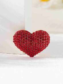 1 chiếc trâm cài áo thời trang đính đá đỏ hợp kim kẽm thanh lịch hình trái tim, môi, quả anh đào cho năm mới - yêu - Xem 6