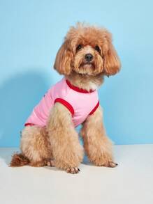 春夏款草莓印花无袖宠物背心，适合贵宾犬、比熊犬、泰迪犬等小型犬 - 粉色 - 查看 3